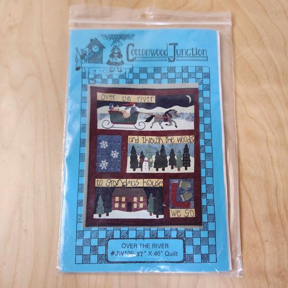 Cottonwood Junction Over the River #JW109 Quilt Pattern Christmas Sleigh Trees - Picture 1 of 4